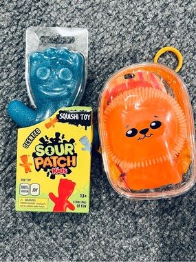 Lot of 2 Orange & Scented Squish Toy Sour Patch